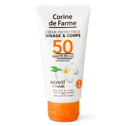 CORINE DE FARME Crème solaire Crème Corps Visage Spf 50+ Résistant l'Eau Monoi de Tahiti 50 ml