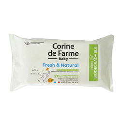 CORINE DE FARME Lingettes bébé Nettoyantes et Hydratantes au Calendula, le paquet de 56