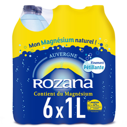 ROZANA Agua mineral natural con gas 6 x 1 L