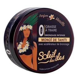 SOLEIL DES ILES Graisse à traire bronzage intense SPF0 monoï de Tahiti parfum vanille 150 ml