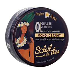 SOLEIL DES ILES Graisse à traire bronzage intense SPF0 monoï de Tahiti parfum Tiaré 150 ml