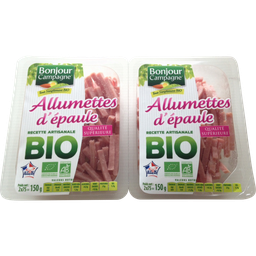 BONJOUR CAMPAGNE Allumettes d'épaule cuite BIO BONJOUR CAMPAGNE, paquet de 150g