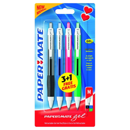 PAPERMATE ppbyr 3+1S. gel rt moyen