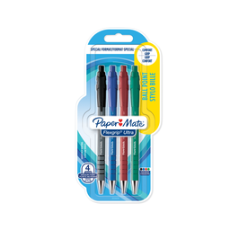 PAPERMATE Bolígrafo retráctil Flexgrip Ultra, lote de 4