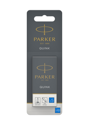 PARKER Cartuchos de tinta larga Quink azul, 10 unidades