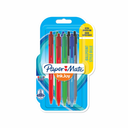 PAPERMATE Bolígrafos Ink Joy punta media negro/azul/rojo/verde - lote de 8