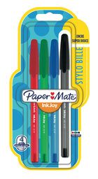 PAPERMATE Bolígrafo Ink Joy punta media negro/azul/rojo/verde - pack de 4