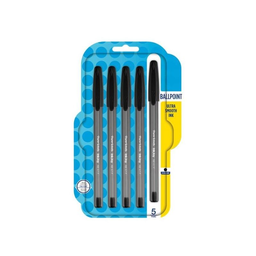 PAPERMATE Bolígrafo Inkjoy Negro Punta Fina, Pack de 5