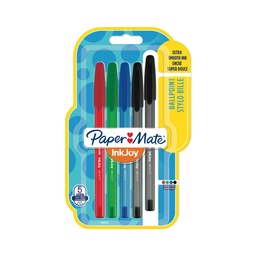 PAPERMATE Bolígrafo InkJoy 100 Cap Fine Surtidos x4