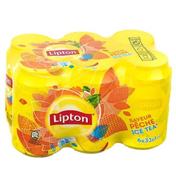LIPTONIC Bebida de chá sabor pêssego 6 x 33 cl