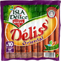ISLA DELICE Salsicha Déliss picante halal 10 unidades 350 g