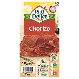ISLA DELICE Chorizo de ternera halal 10 lonchas 120 g