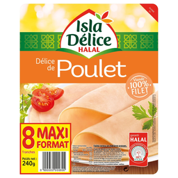 ISLA DELICE Delicia de pollo y pavo halal 8 lonchas 240 g