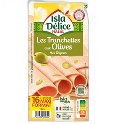 ISLA DELICE Lonchas con aceitunas halal 16 lonchas 192 g