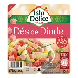 ISLA DELICE Dados de pavo halal 2 x 100 g