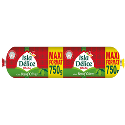 ISLA DELICE Salchichón cachir de pavo halal sabor ternera con aceitunas 750 g