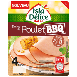 ISLA DELICE Filetes de Pollo Halal Sabor Barbacoa 120 g