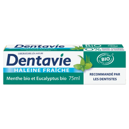 DENTAVIE Pasta de Dientes Aliento Fresco Menta & Eucalipto BIO 75 ml