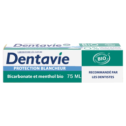 DENTAVIE Pasta de Dientes Protección Blanqueadora Bicarbonato & Mentol Bio 75 ml