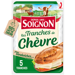 SOIGNON Fatias de queijo de cabra suave e frutado 150 g