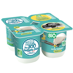 LES 300 LAITIERS BIO Iogurte de baunilha Bio 4 potes de 125 g