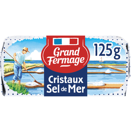GRAND FERMAGE Beurre aux cristaux de sel Noirmoutier GRAND FERMAGE, 80% de MG, 125g
