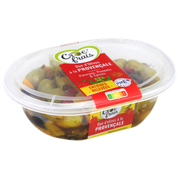 CROC'FRAIS Olives vertes et noires la provençale, sans conservateur 250 g
