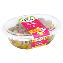 CROC'FRAIS Olives vertes dénoyautées au piment, persil et ail, sans conservateur 200 g