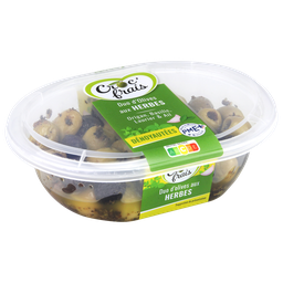 CROC'FRAIS Olives vertes et noires aux herbes, sans conservateur 200 g