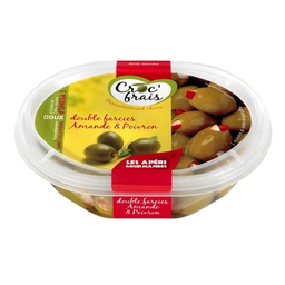 CROC'FRAIS Aceitunas Rellenas Almendra y Pimiento 200 g