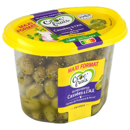 CROC'FRAIS Aceitunas enteras partidas al ajo 550 g