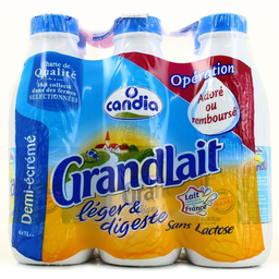 CANDIA Grandlait Leche semidesnatada ligera y digestiva 6x1L