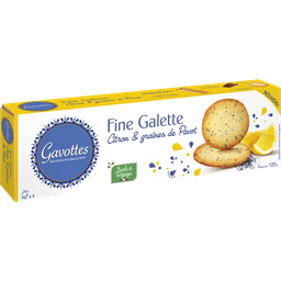 GAVOTTES Fines galettes citron et graines de pavot 4 sachets 120g