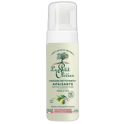 LE PETIT OLIVIER Mousse nettoyante apaisante visage yeux peaux normales à sèches convient aux yeux sensibles 150 ml