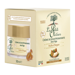 LE PETIT OLIVIER Crème de jour hydratante anti-âge huile d'argan 50 ml