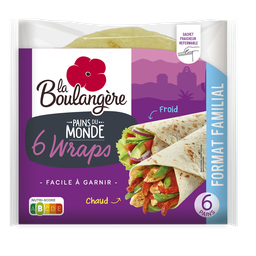 LA BOULANGERE Panes Wraps 6 x 370 g