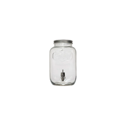 THE HOME DECO FACTORY Dispensador de bebidas de vidrio transparente y gris 4 L