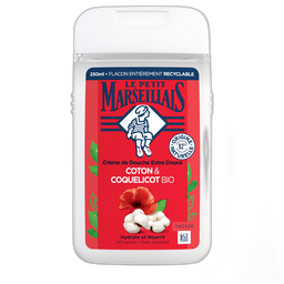 Le Petit Marseillais Crème De Douche Extra Douce Coton Et Coquelicot Bio 250Ml