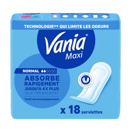 VANIA Compresas higiénicas maxi absorción rápida sin alas normal 18 compresas