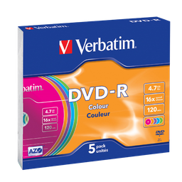 VERBATIM Pack de 5 dvd-r 4,7 go 16x
