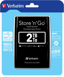 VERBATIM Disque Dur Externe - Store'n'go - 2 To - Noir