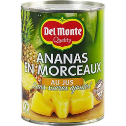 DEL MONTE Ananas en morceaux avec jus sans sucres ajoutés 560g