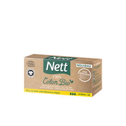 NETT Tampons sans Applicateur Normal 100% Coton Bio