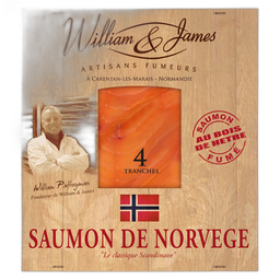 WILLIAM & JAMES Saumon fumé de Norvège 4 tranches 100 g
