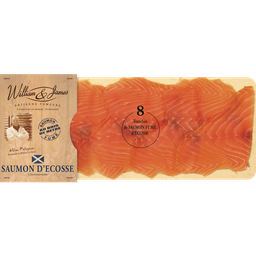 WILLIAM & JAMES Saumon fumé Atlantique, Ecosse, 8 tranches 200 g