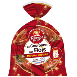 LA FOURNEE DOREE Couronne des rois briochée marbrée au chocolat LA FOURNEE DOREE, 400g