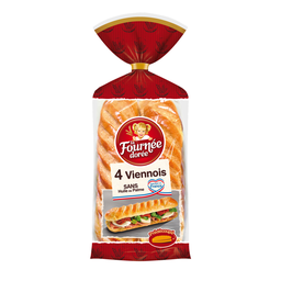 LA FOURNEE DOREE Pain Viennois Prédécoupé Sans Huile de Palme LA FOURNEE DOREE