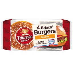 LA FOURNEE DOREE Pain Burger brioché/sésame LA FOURNEE DOREE