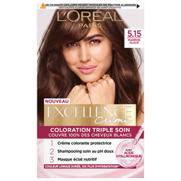 Coloration 5.15 Marron Glacé Enrichie en Acide Hyaluronique Excellence Crème L'OREAL PARIS