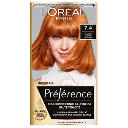 L'OREAL Préférence coloration permanente 7.4 mango cuivré intense 4 produits 1 kit